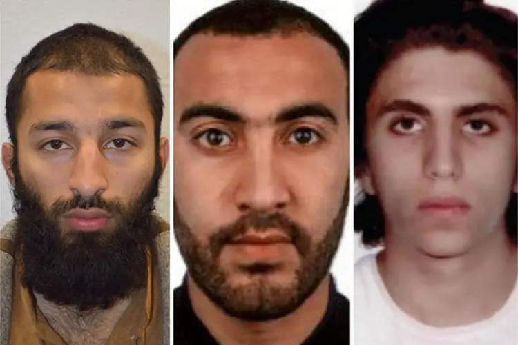 Autores dos ataques em Londres; Khuram Shazad Butt, Rachid Redouane e Youssef Zaghba (Metropolitan Police/Reuters)