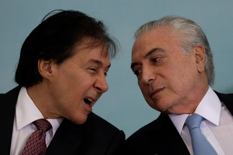 Eunício e Temer: Eunício participou hoje de um almoço oferecido por Temer ao presidente da Bolívia, Evo Morales (REUTERS/Ueslei Marcelino/Reuters)