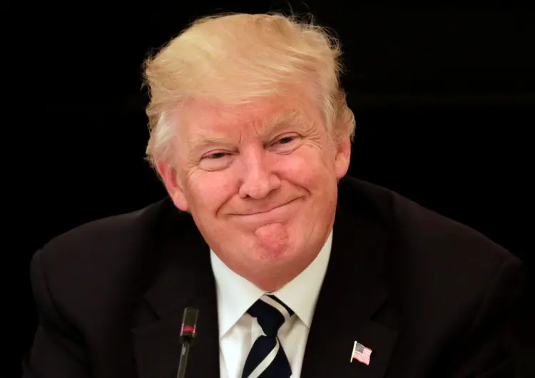 Donald Trump: o presidente simplesmente sorriu quando questionado sobre Comey (REUTERS/Yuri Gripas/Reuters)