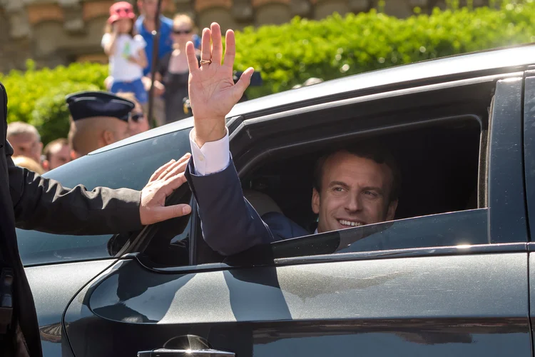 Emmanuel Macron: Pesquisas apontam que ele ganhou mais de 30% dos votos no 1º turno (Christophe Petit Tesson/Reuters)