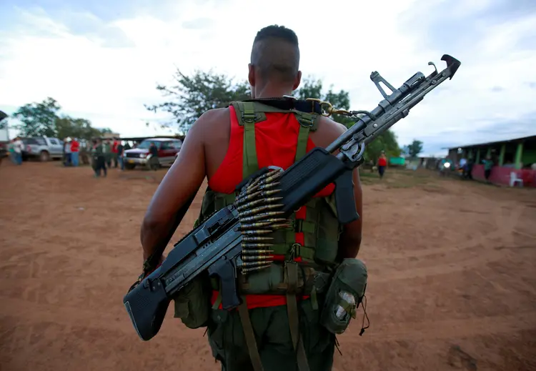 Farc: as únicas armas no poder das Farc são aquelas usadas para a segurança nas 26 zonas onde estão reunidos (John Vizcaino/Reuters)