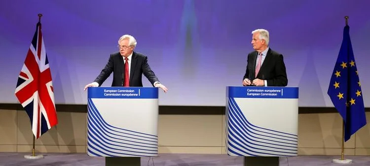 Negociadores do Brexit: o Reino Unido disse que buscará saída tanto do mercado comum quanto da união aduaneira (Francois Lenoir/Reuters)