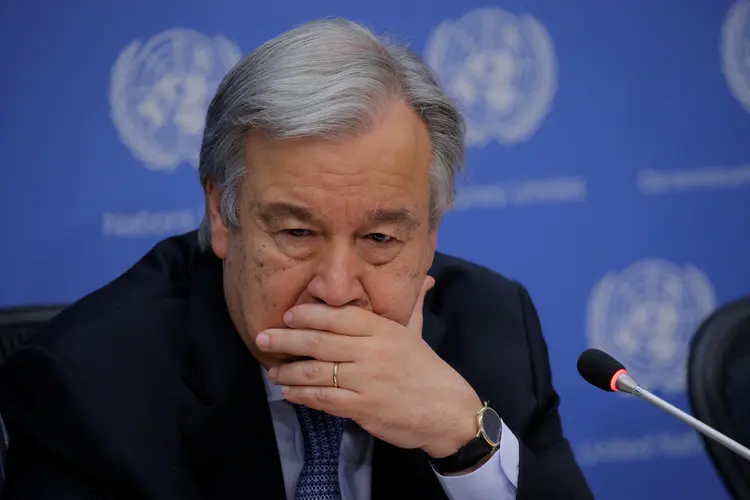 Antonio Guterres: "Estou profundamente triste com o sofrimento da população civil em Ghouta Oriental; 400 mil pessoas vivem um inferno na Terra" (Lucas Jackson/Reuters)