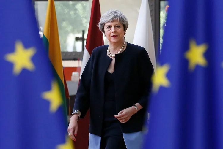 Theresa May: a premiê qualificou de "construtivo" o início das negociações sobre o Brexit (Gonzalo Fuentes/Reuters)