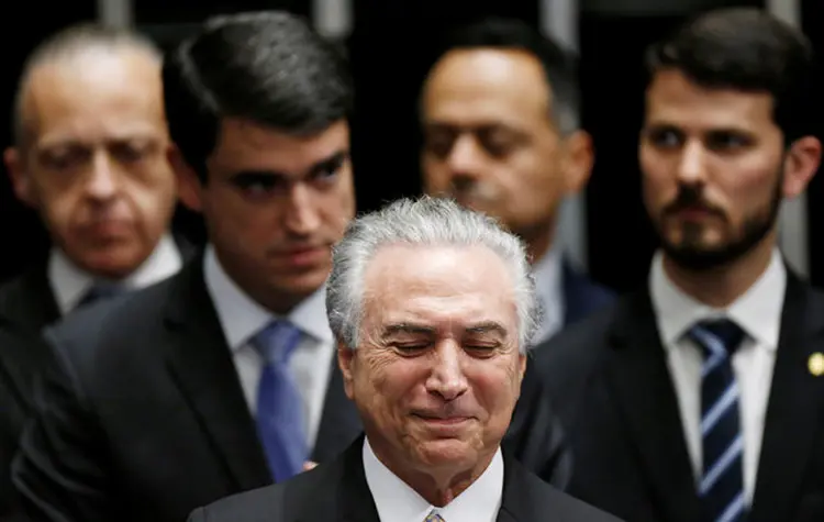 TEMER TOMA POSSE: logo depois, o presidente fez um discurso duro a seus ministros contra a tese do golpe / Ueslei Marcelino/ Reuters