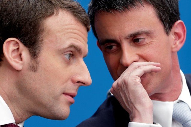 Macron e Valls; recorde da Apple&