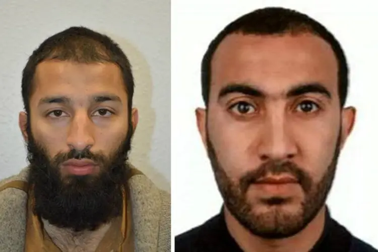 Dois dos 3 autores dos ataques em Londres, Dois dos homens identificados como autores de ataque em Londres, Khuram Shazad Butt e Rachid Redouane (Polícia Metropolitana de Londres/Divulgação)