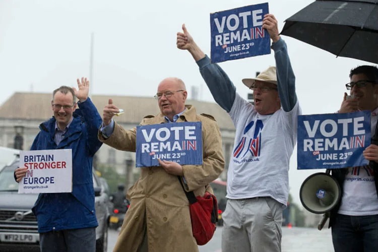 CAMPANHA CONTRA O BREXIT: a saída britânica aumenta a incerteza, mas isso é necessariamente ruim para os investimentos? / Justin Tallis / Getty Images