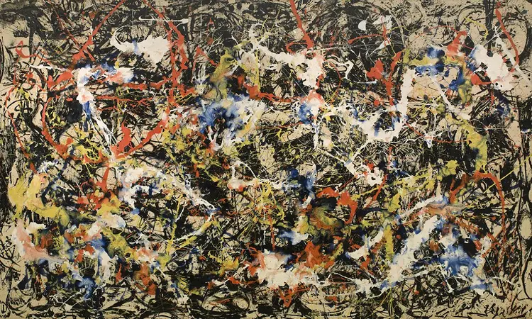 JACKSON POLLOCK: pintor americano, da corrente expressionista abstrata, era conhecido por seus métodos caóticos de produção / "Convergência", de 1946 / Reprodução