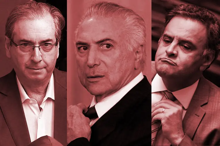 Cunha, Temer e Aécio: os mais reprovados em junho entre os brasileiros (Montagem de EXAME.com com fotos da Reuters/Divulgação)