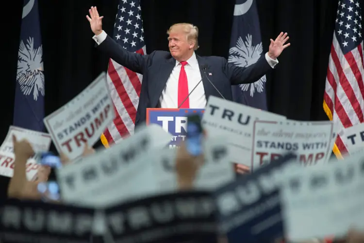 Trump durante campanha em 2016 (Aaron P. Bernstein/Getty Images)