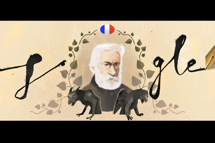 Doodle sobre Victor Hugo: escritor francês é homenageado pelo Google (Google/Reprodução)