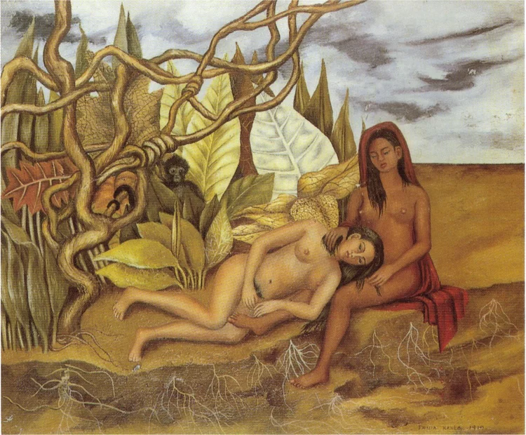 DOIS NUS NA FLORESTA, DE FRIDA: obra é uma das que vão a leilão em Nova York esta semana  / Wikiart