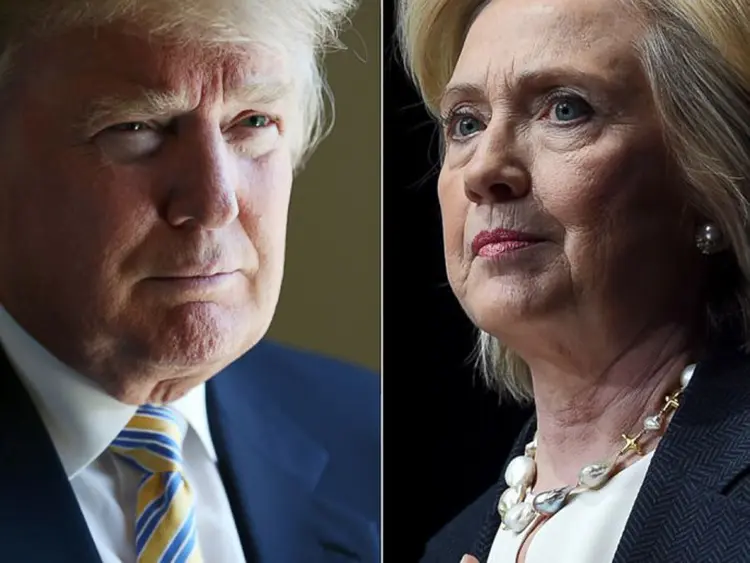 ELEIÇÕES AMERICANAS: disputa entre a democrata Hillary Clinton e o republicano Donald Trump fica mais acirrada na reta final / VEJA.com/Getty Images