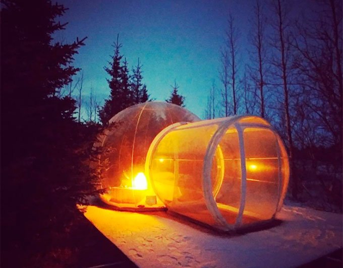 Hotel bolha na Islândia permite que você presencie a aurora