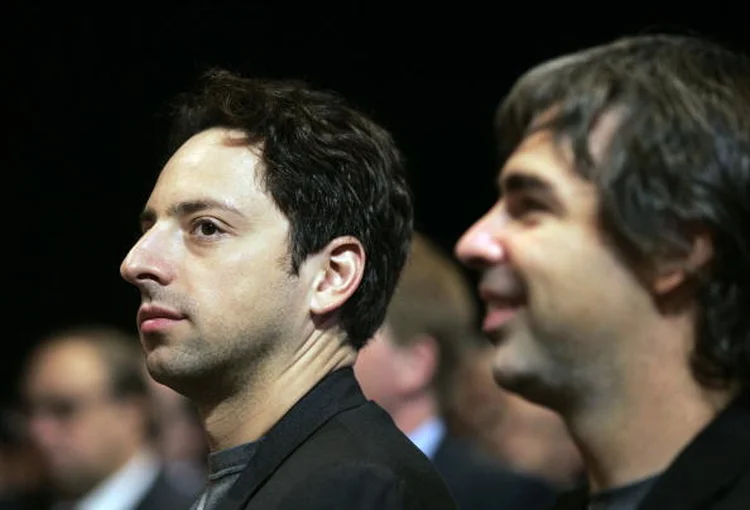 SERGEY BRIN E LARRY PAGE: o Google apresenta resultados cada vez melhores, mas as novas apostas não decolam  / Chris Hondros/Getty Images