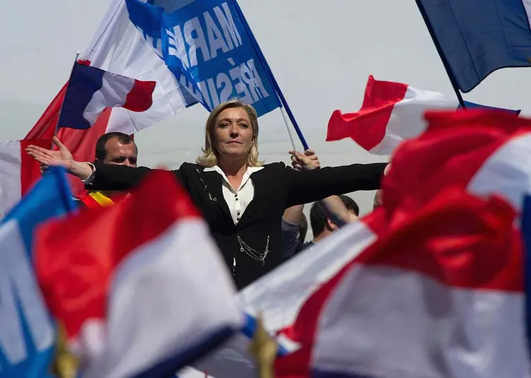 MARINE LE PEN: líder da extrema-direita francesa comemorou a vitória de Trump nos Estados Unidos  / Pascal Le Segretain/ Getty Images
