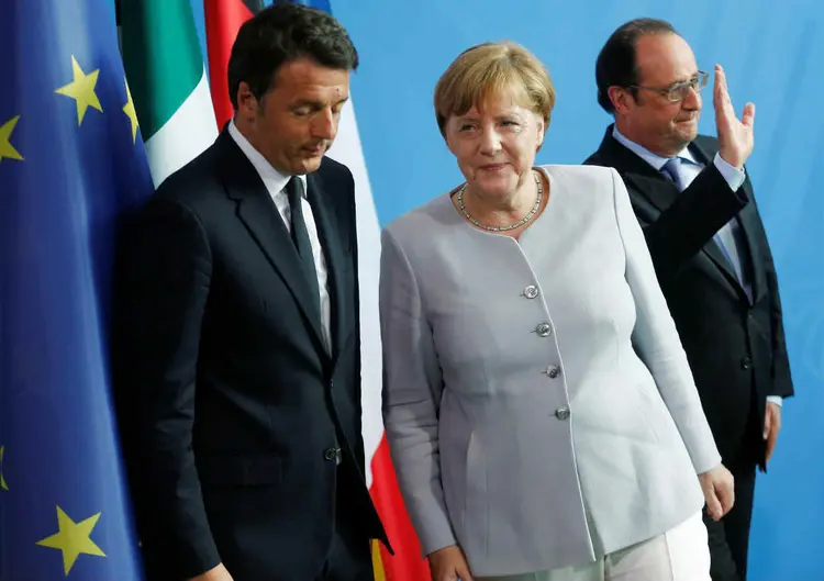 RENZI, MERKEL, HOLLANDE: líderes lamentam a saída do Reino Unido do União Europeia  / Hannibal Hanschke/ Reuters