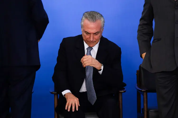Michel Temer: o presidente foi denunciado pelo crime de corrupção passiva a partir da delação dos executivos da JBS (Andressa Anholete/Getty Images)