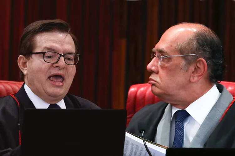 Montagem dos ministros Herman Benjamin e Gilmar Mendes, do TSE (Montagem Rodrigo Sanches/Agência Brasil)