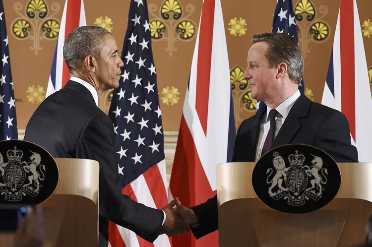 OBAMA E CAMERON: unidos contra o &#8220;Brexit&#8221;  / Andy Rain/ Reuters