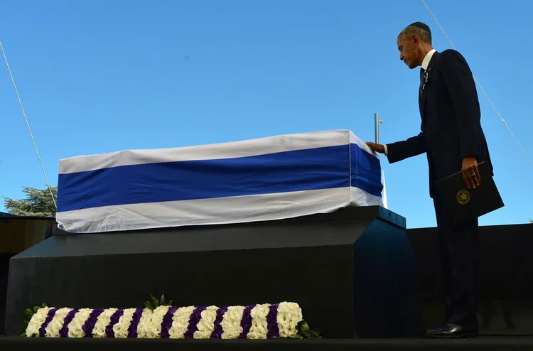 BARACK OBAMA NO FUNERAL DE SHIMON PERES: presidente lembrou que a paz é uma tarefa inacabada no oriente médio / GPO/ Getty Images