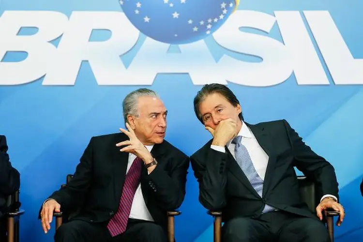 O presidente Michel Temer ao lado do presidente do Senado, Eunício Oliveira  / Beto Barata/PR (Beto Barata/Divulgação)