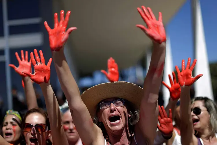 Protesto em Brasília: o Brasil ficou atrás apenas do México (847), Colômbia (512), Peru (225), Argentina (180) e Equador (133) (Ueslei Marcelino/Reuters)