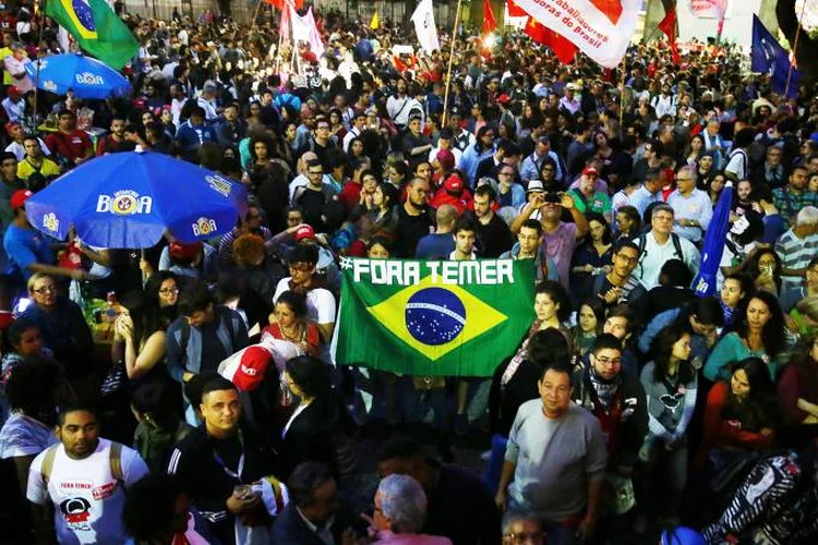 Protestos: o major estava em protestos contra o presidente Temer (Pilar Olivares/Reuters)