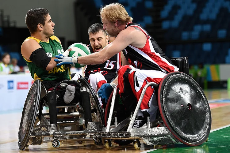 Rugby em cadeira de rodas: a maioria dos atletas do time recebem bolsa do governo federal (Buda Mendes/Getty Images)