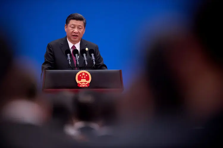 XI JINPING DISCURSA EM PEQUIM: os planos globais da China no centro da pauta de discussões  / Nicolas Asfouri/Pool/ Reuters (Nicolas Asfouri/Pool/Reuters)