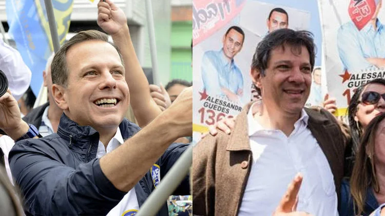 DÓRIA E HADDAD: candidatos aparecem com 48% e 20% dos votos na pesquisa / Divulgação