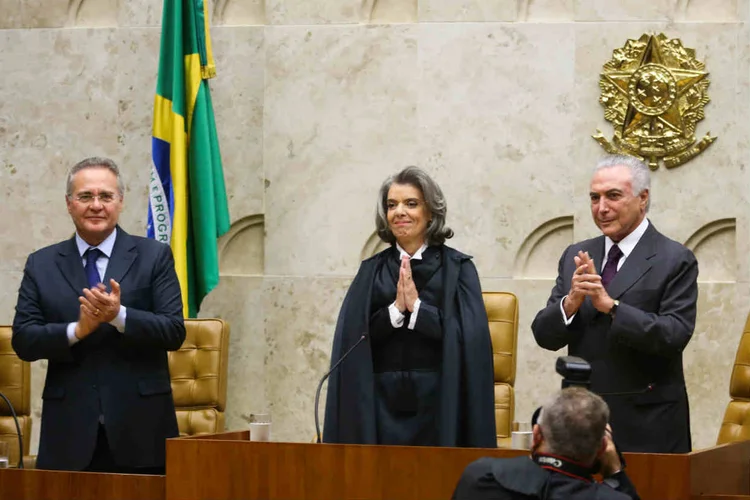 CALHEIROS, CÁRMEN, TEMER: caberá à ministra definir os assuntos que o STF vai votar, conduzir as sessões e dar o voto de minerva se houver empate no plenário / Wilson Dias/ Agência Brasil