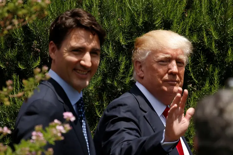 Trudeau e Trump: dupla também discutiu a cúpula do G7 no Canadá (Jonathan Ernst/Reuters)