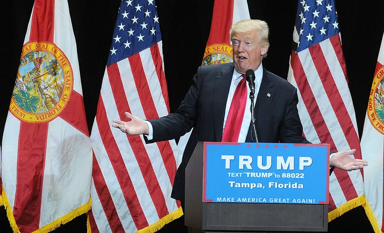 TRUMP: candidato republicano intensificou seu discurso xenófobo pela expulsão de muçulmanos dos Estados Unidos / Gerardo Mora/Getty Images