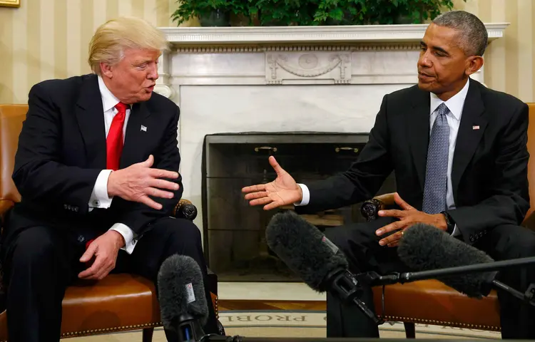 DONALD TRUMP E BARACK OBAMA: como novos presidentes, os Srs. Obama e Trump dividem aquela crença debilitante em suas próprias relações públicas / Reuters/Kevin Lamarque