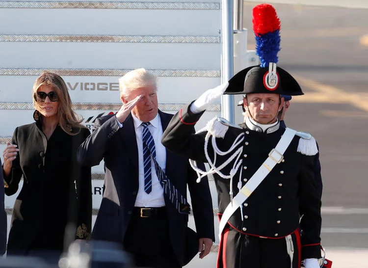 TRUMP E SUA MULHER, MELANIA, CHEGAM A ROMA: encontro de opostos com Papa Francisco  / Remo Casilli/ Reuters