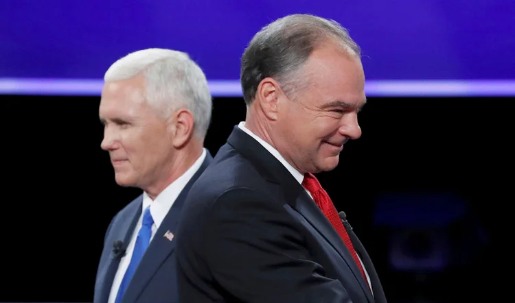 PENCE E KAINE: debate de candidatos à vice nos Estados Unidos / Reuters