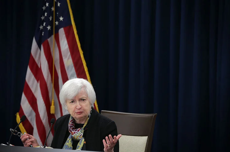 JANET YELLEN, PRESIDENTE DO FED: discurso na quinta deve dar indicação sobre provável aumento dos juros / Alex Wong/Getty Images