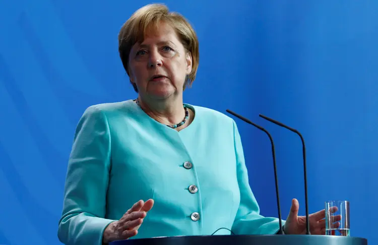 Merkel: a chanceler alemã condenou o ataque iraniano contra as bases militares de Israel (Michele Tantussi/Reuters)