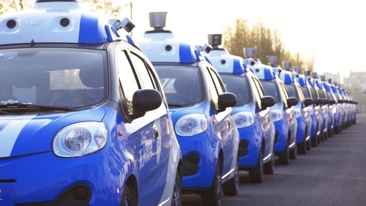 Frota de carros autônomos da Baidu em testes na China (Baidu/Reuters)