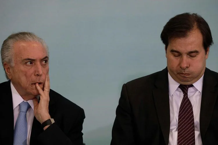 Temer e Maia: "Estava disposto a votar na segunda, mas os líderes da oposição e do governo optaram pelo dia 2 de agosto" (Ueslei Marcelino/Reuters Brazil)