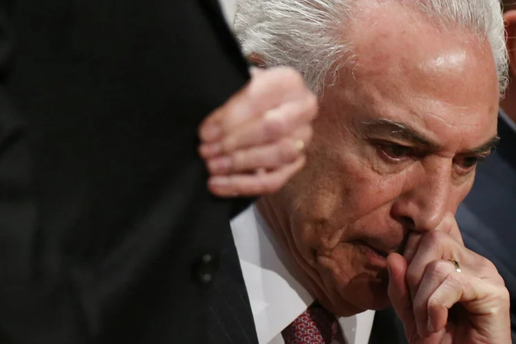 Temer: citou, de forma genérica, "alguns protestos" contra o governo e afirmou que "a caravana vai passando". (Adriano Machado/Reuters)
