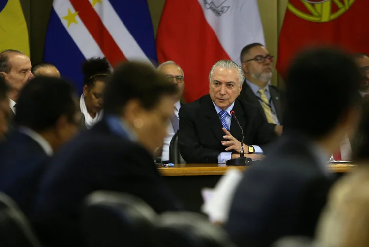 Michel Temer: para ele, a importância da língua portuguesa e da CPLP tem hoje um "respaldo fundamental" no atual secretário geral da ONU (Adriano Machado/Reuters)