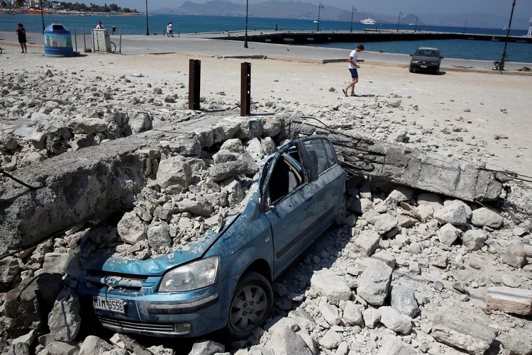 Terremoto: o tremor também provocou ondulações pequenas em Kos e em Bodrum, na Turquia (Costas Baltas/Reuters)