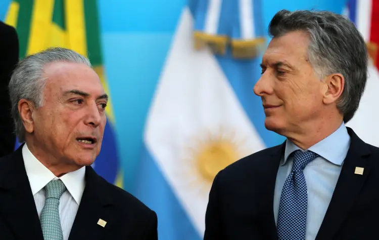 Temer e Macri: "A economia do conhecimento é o futuro: temos que ser competitivos", disse ministro argentino (Marcos Brindicci/Reuters)
