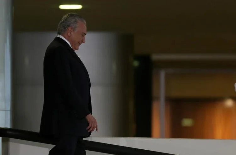 Temer: analisou com a base aliada as perspectivas da votação da denúncia prevista para quarta-feira (Adriano Machado/Reuters)