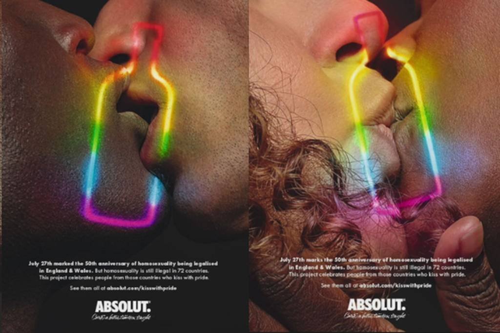 Pôsteres da Absolut escancaram lei contra LGBTs em 72 países