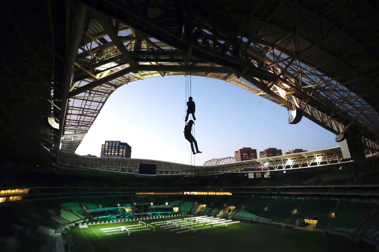 Arena Parque: a partir do dia 15 será possível fazer rapel no estádio por R$ 220 (Allianz Parque/Divulgação)