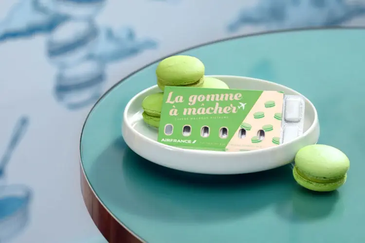 Goma de mascar da Air France: iniciativa criativa para resolver problema dos ouvidos entupidos (Air France/Reprodução)